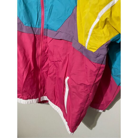 NWOT Funny Guy Creations Adult Large Nylon Colorblock Windbreaker Jacket Coat - Picture 2 of 4